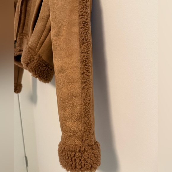 Chaser Cropped Brown Teddy Jacket - Picture 4 of 5